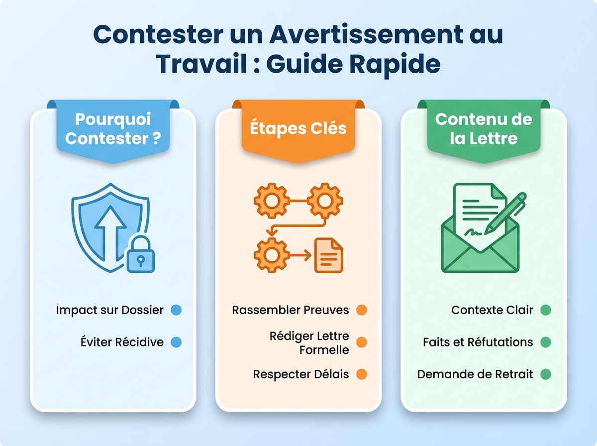 Infographie cheat sheet : Modèle de lettre pour contester un avertissement au travail