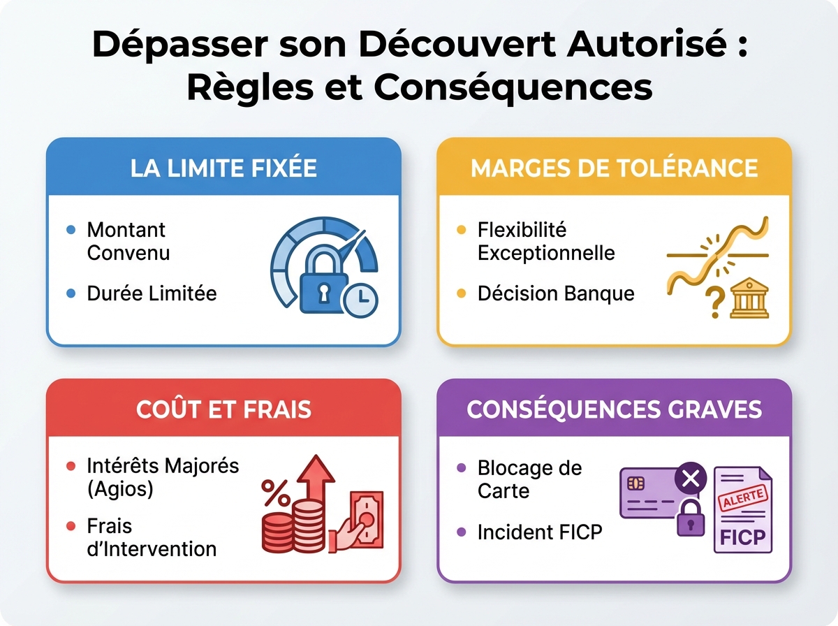Infographie cheat sheet : De combien peut-on dépasser son découvert autorisé ?