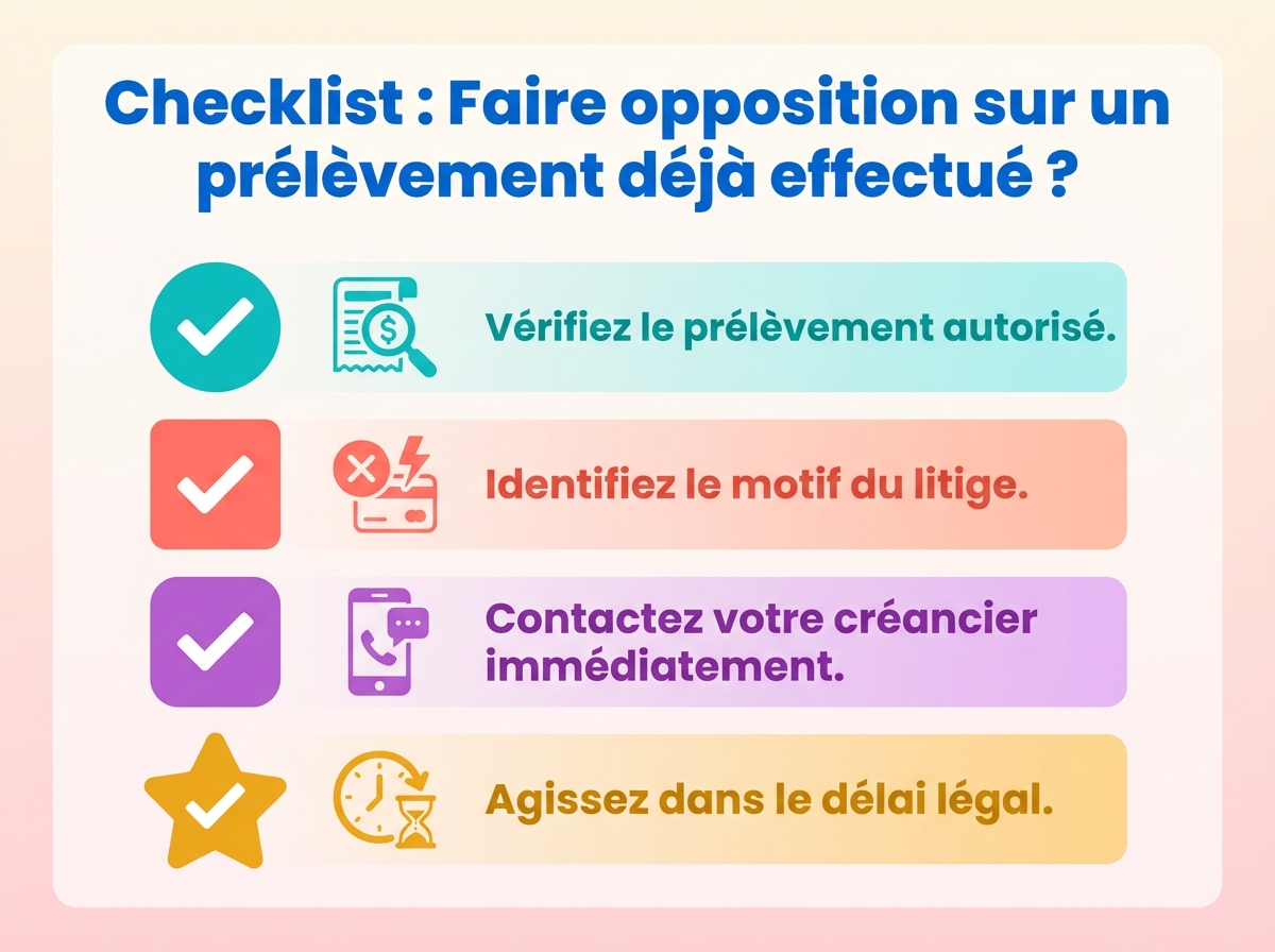 Infographie checklist : Peut-on faire opposition sur un prélèvement déjà effectué ?