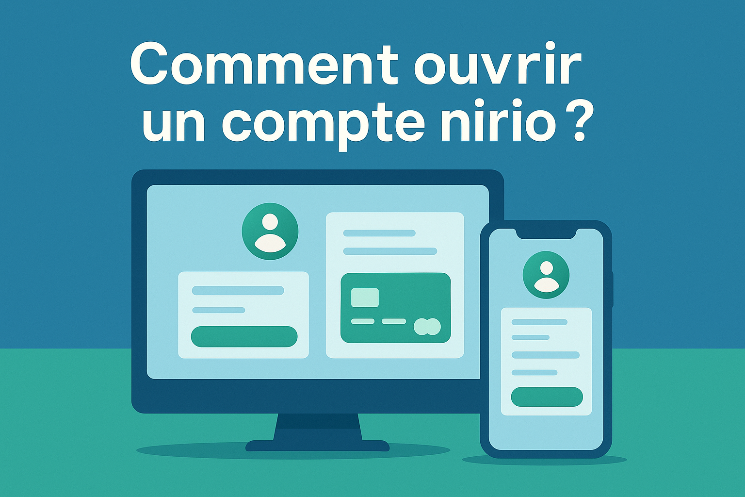 Illustration pour ouvrir un compte Nirio en ligne avec interface de compte de paiement