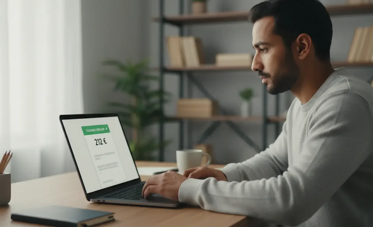 réception ordinateur virement bancaire 212 euros