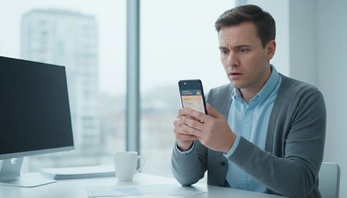 Personne surprise devant un téléphone affichant un virement suspect, peut-on recevoir un faux virement
