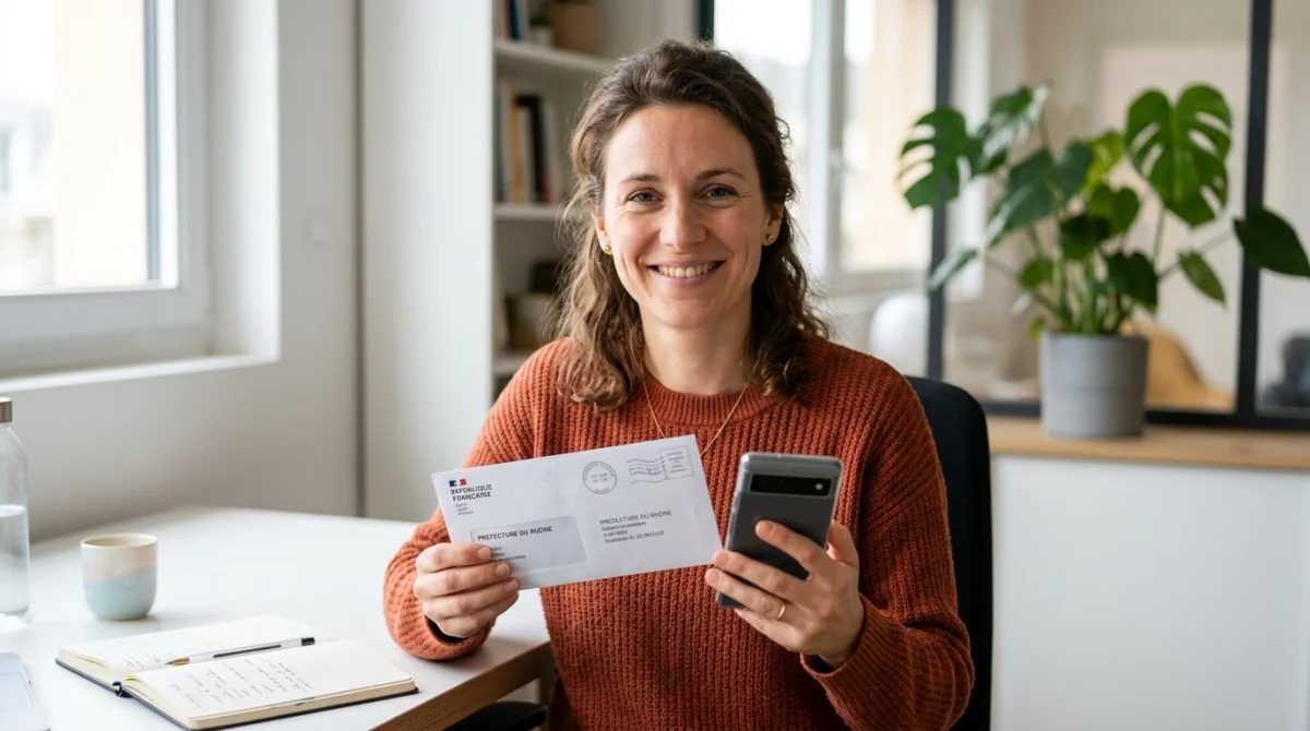 Personne souriante tenant des documents administratifs dans un bureau moderne pour comprendre combien de temps la MGEN complète le salaire.